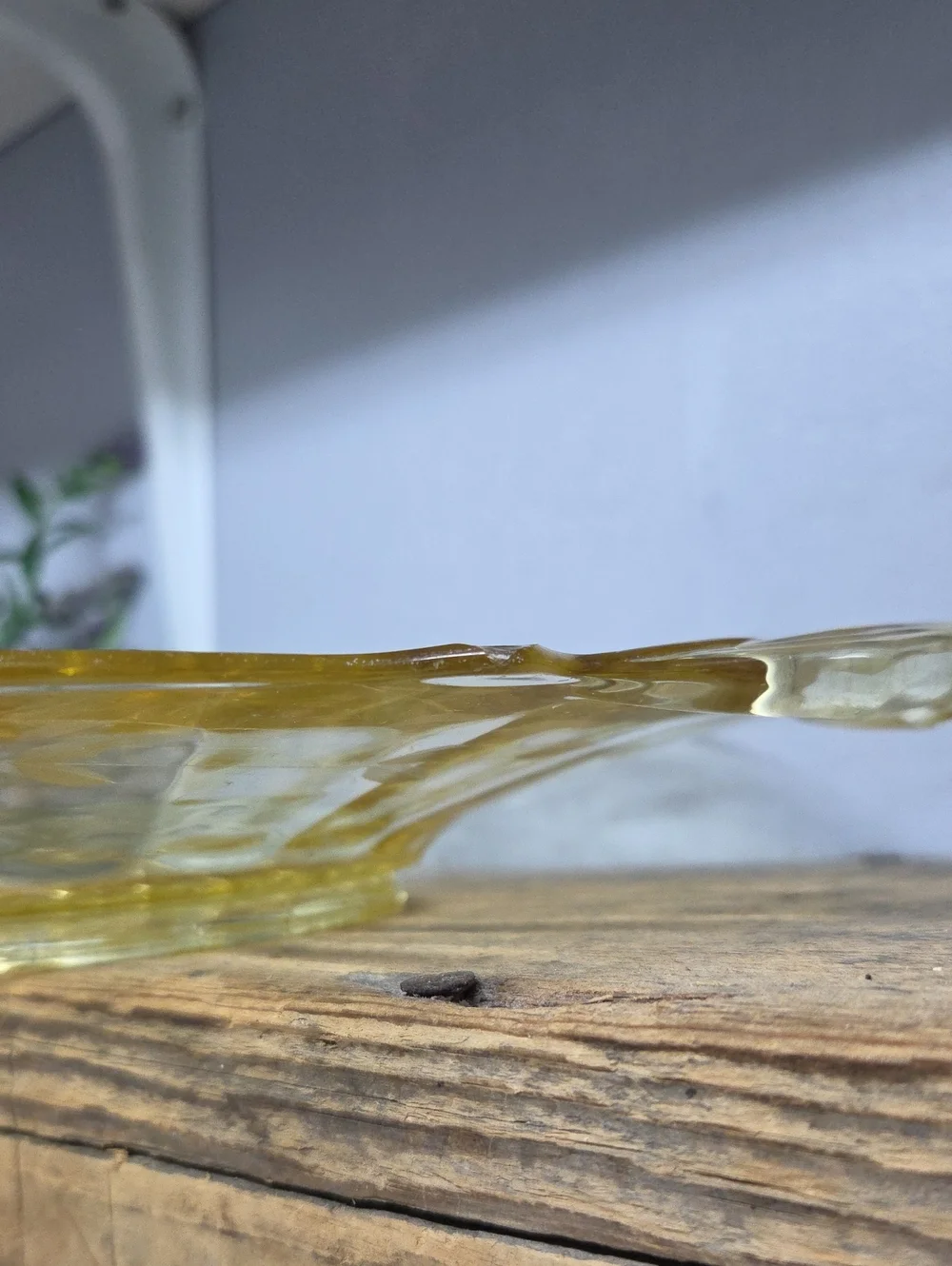 Vintage Lancaster Glass Yellow Depression Glass Handled Dish